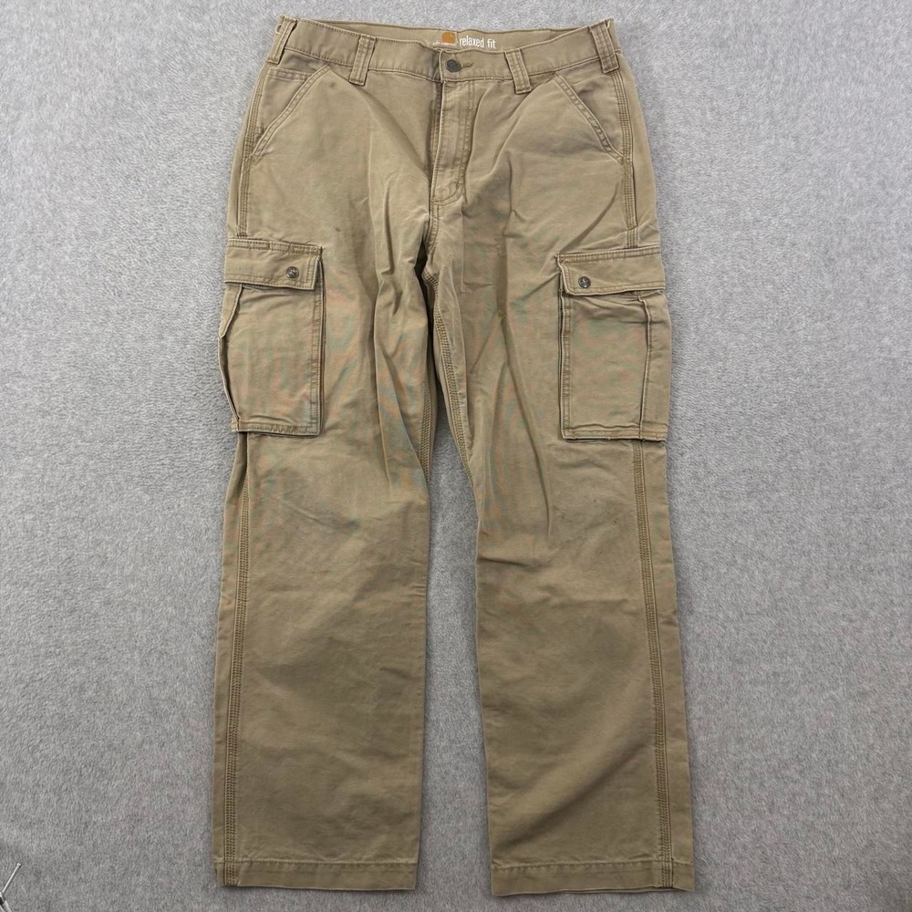 arhartt Cargo Pants Men's 36x32 Tan Straight Leg Workwear Utility relaxed fit